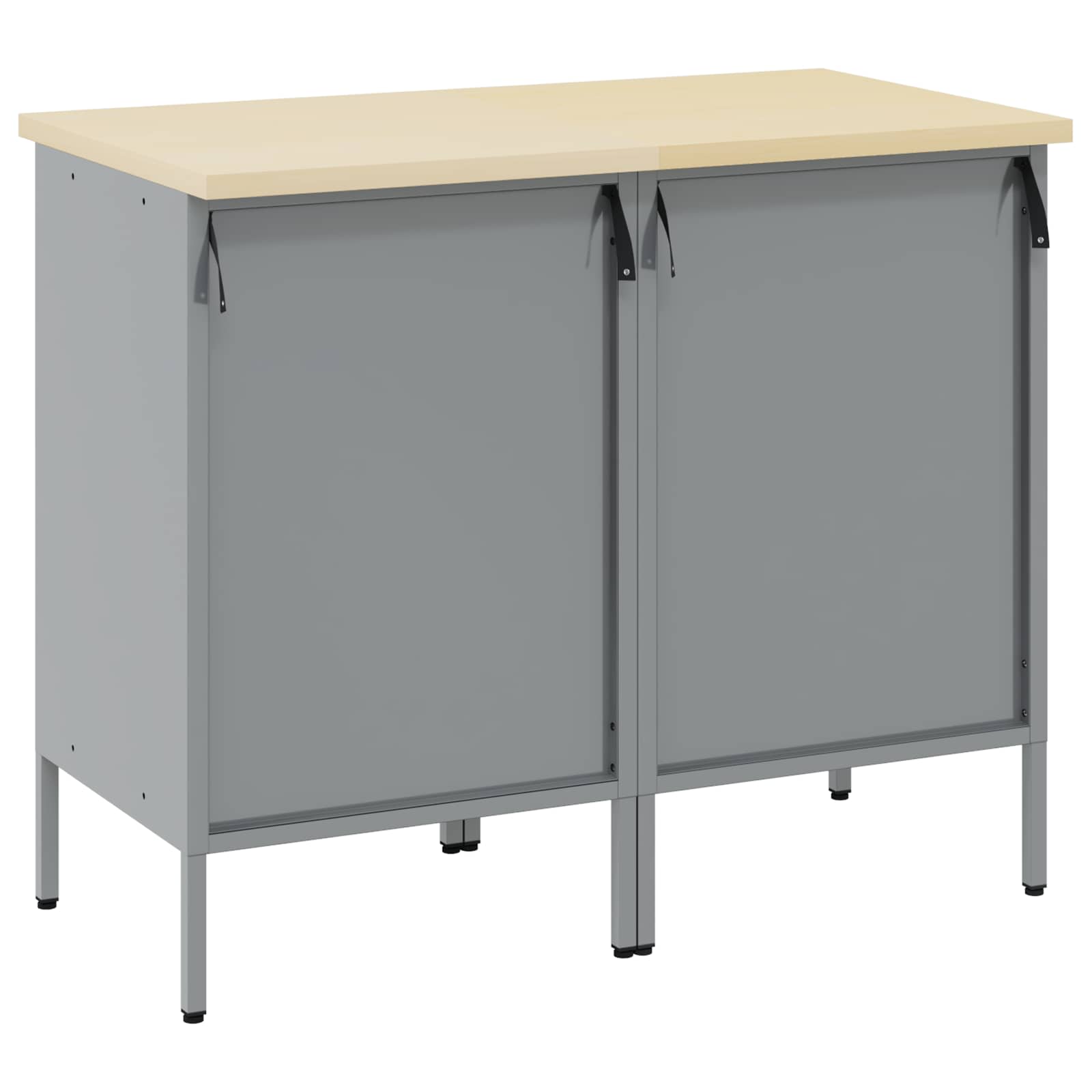 Werkbank mit Schubladen 2 pcs Schwarz und Grau 100 x 55 x 85 cm