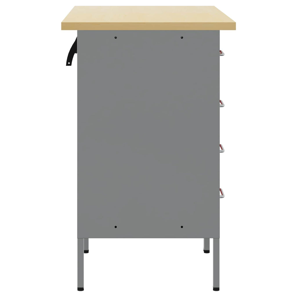 Werkbank mit Schubladen 2 pcs Rot und Grau 100 x 55 x 85 cm