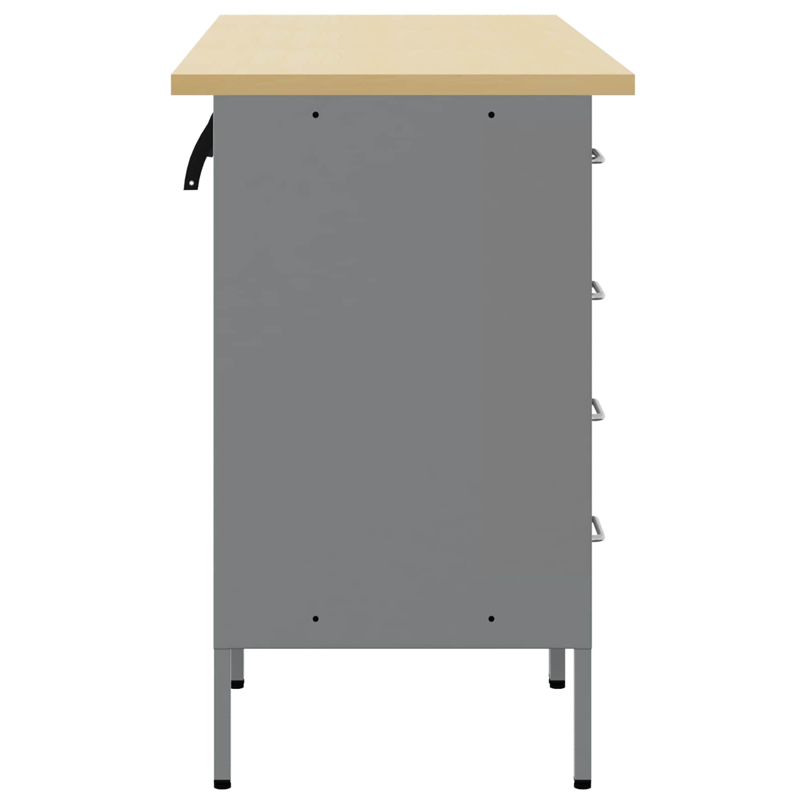 Werkbank mit Schubladen 3 pcs Schwarz und Grau 150 x 55 x 85 cm