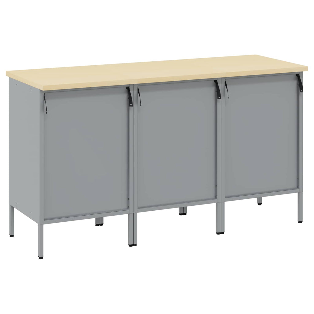 Werkbank mit Schubladen 3 pcs Schwarz und Grau 150 x 55 x 85 cm