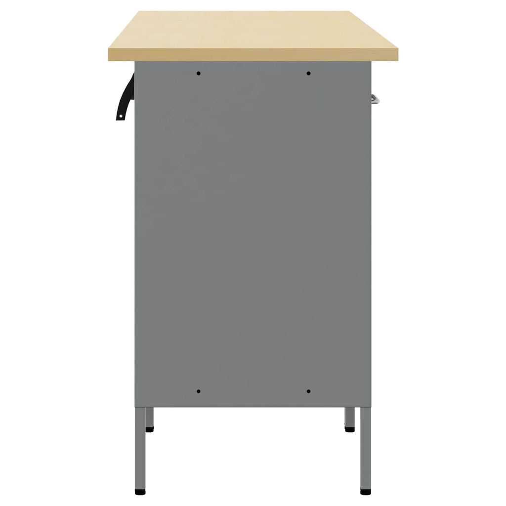Werkbank mit Schubladen 3 pcs Schwarz und Grau 150 x 55 x 85 cm