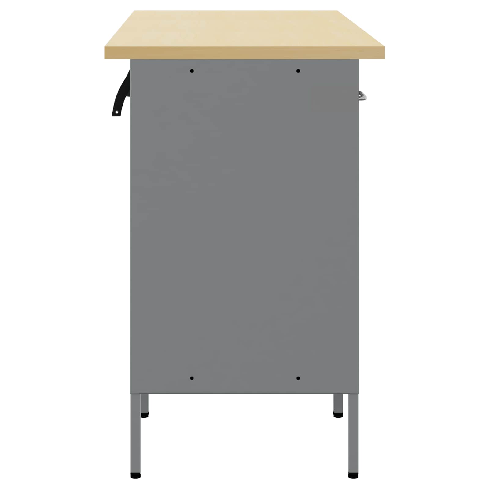 Werkbank mit Schubladen 3 pcs Schwarz und Grau 150 x 55 x 85 cm