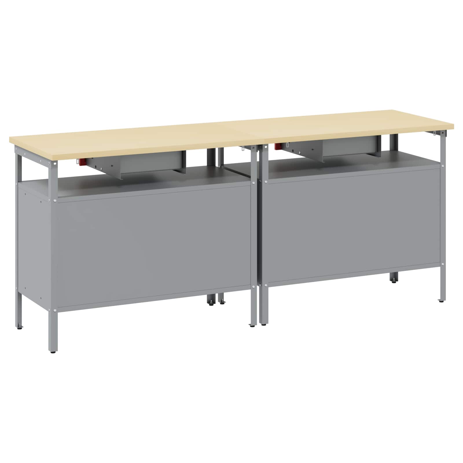 Werkbank-Set mit Schubladen 2 pcs Rot und Grau 200 x 55 x 85 cm
