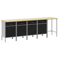 Arbeitsschrankset mit Schubladen 5 pcs Schwarz und Grau