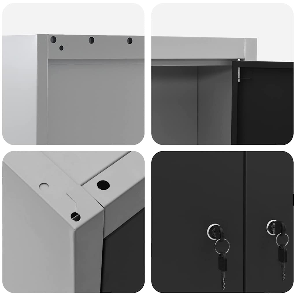 Werkzeugschrank-Set 3 pcs Schwarz Pulverbeschichteter Stahl