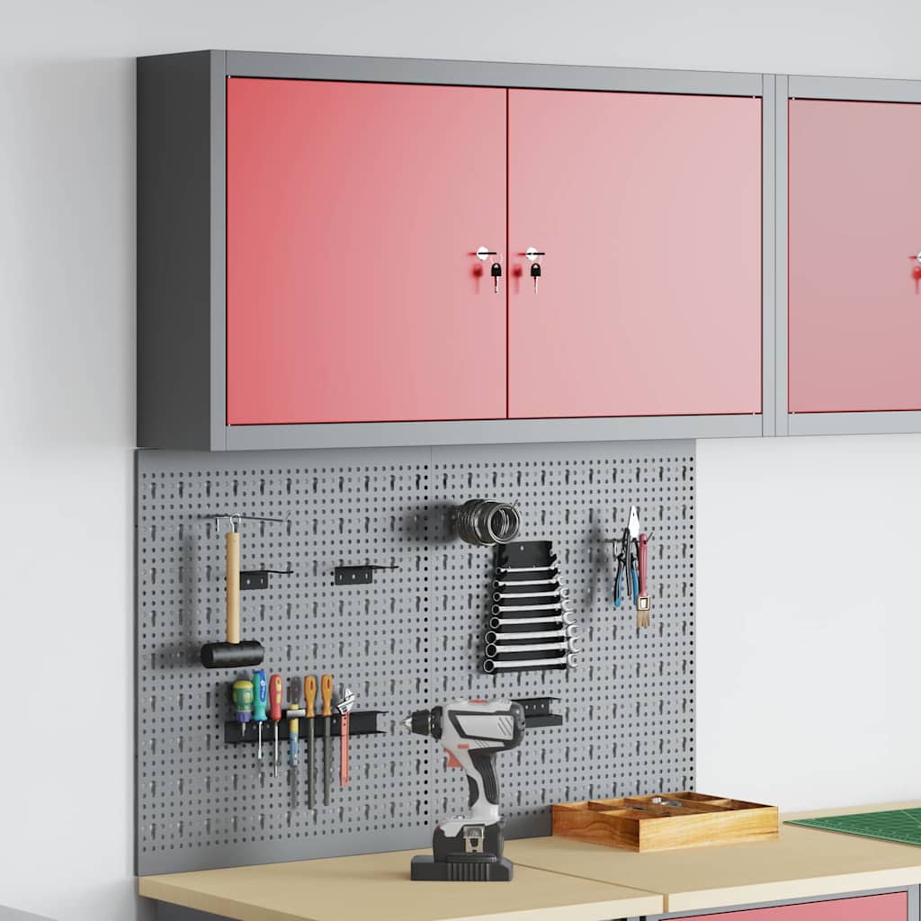 Werkzeugschrank-Set 3 pcs Rot Pulverbeschichteter Stahl