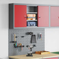 Werkzeugschrank-Set 3 pcs Rot Pulverbeschichteter Stahl