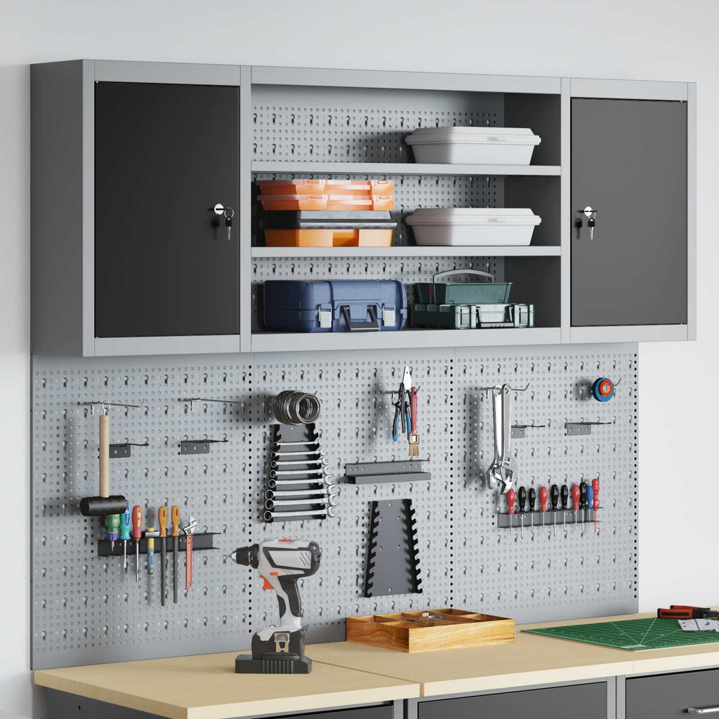 Werkzeugschrank-Set 4 pcs Schwarz Pulverbeschichteter Stahl