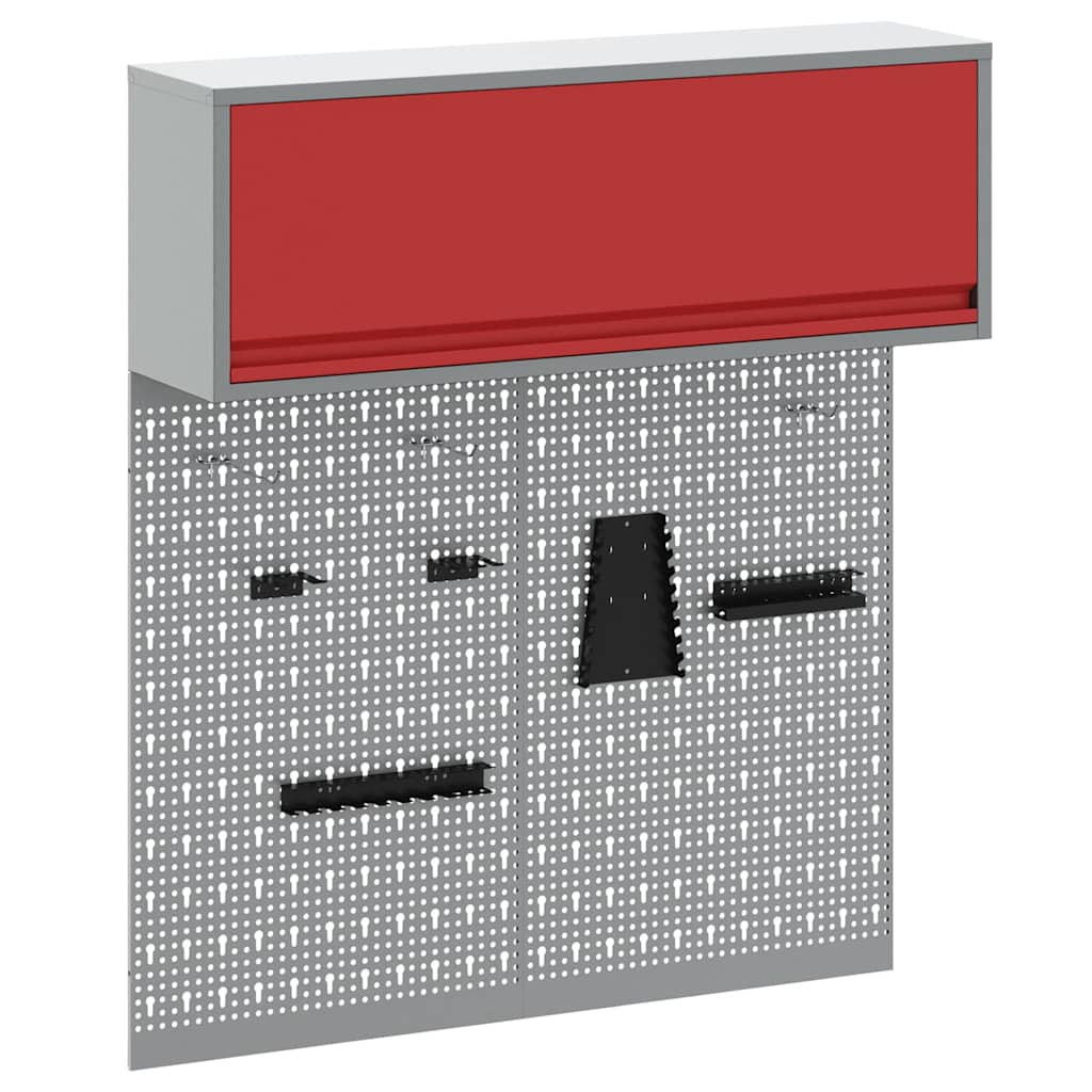 Werkzeugschrank-Set 3 pcs Rot Pulverbeschichteter Stahl