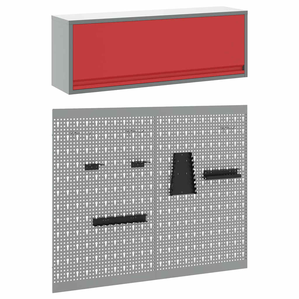 Werkzeugschrank-Set 3 pcs Rot Pulverbeschichteter Stahl