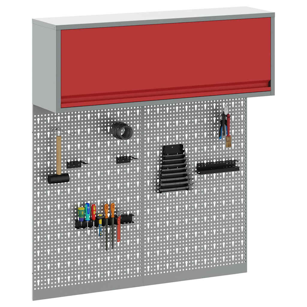 Werkzeugschrank-Set 3 pcs Rot Pulverbeschichteter Stahl