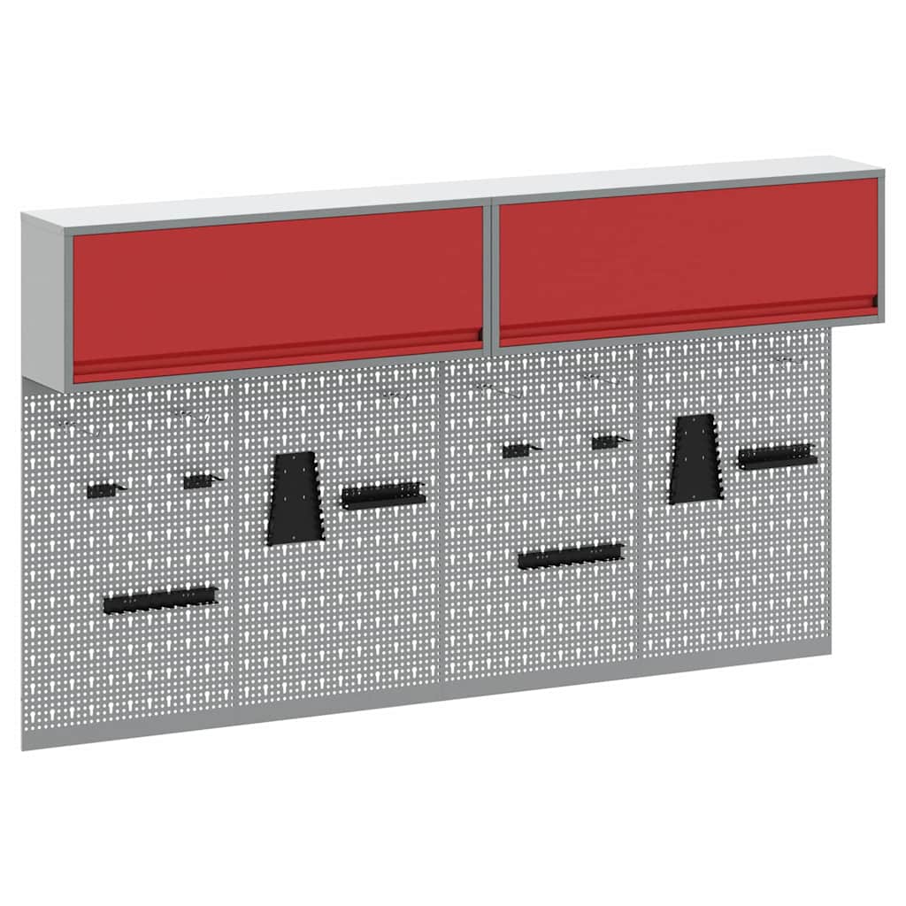 Werkzeugschrank-Set 6 pcs Rot Pulverbeschichteter Stahl
