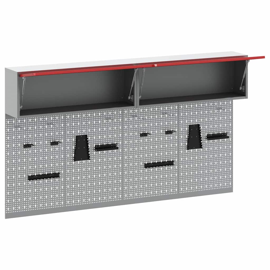 Werkzeugschrank-Set 6 pcs Rot Pulverbeschichteter Stahl