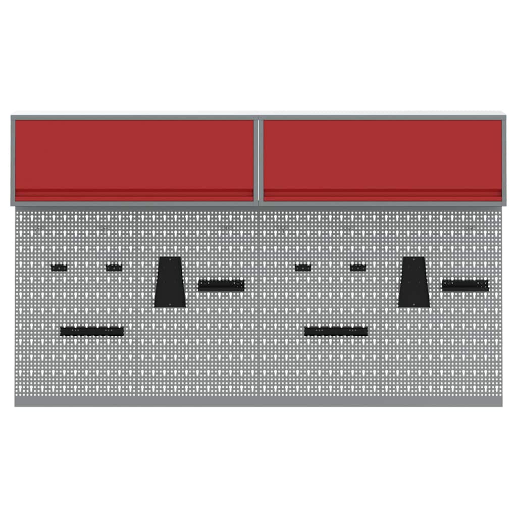 Werkzeugschrank-Set 6 pcs Rot Pulverbeschichteter Stahl