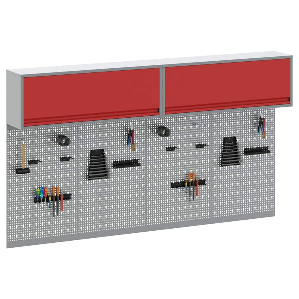 Werkzeugschrank-Set 6 pcs Rot Pulverbeschichteter Stahl