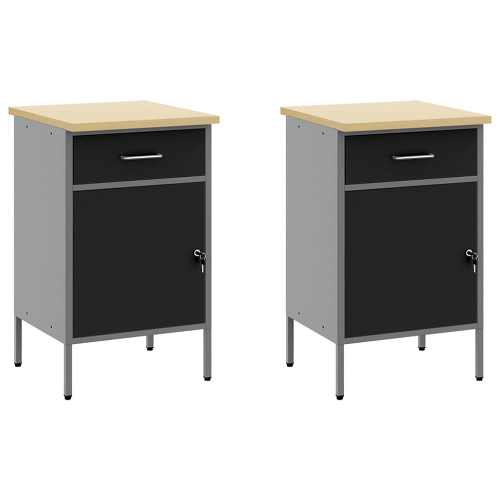 Arbeitsschrankset mit Schubladen mit Regal 8 pcs Grau