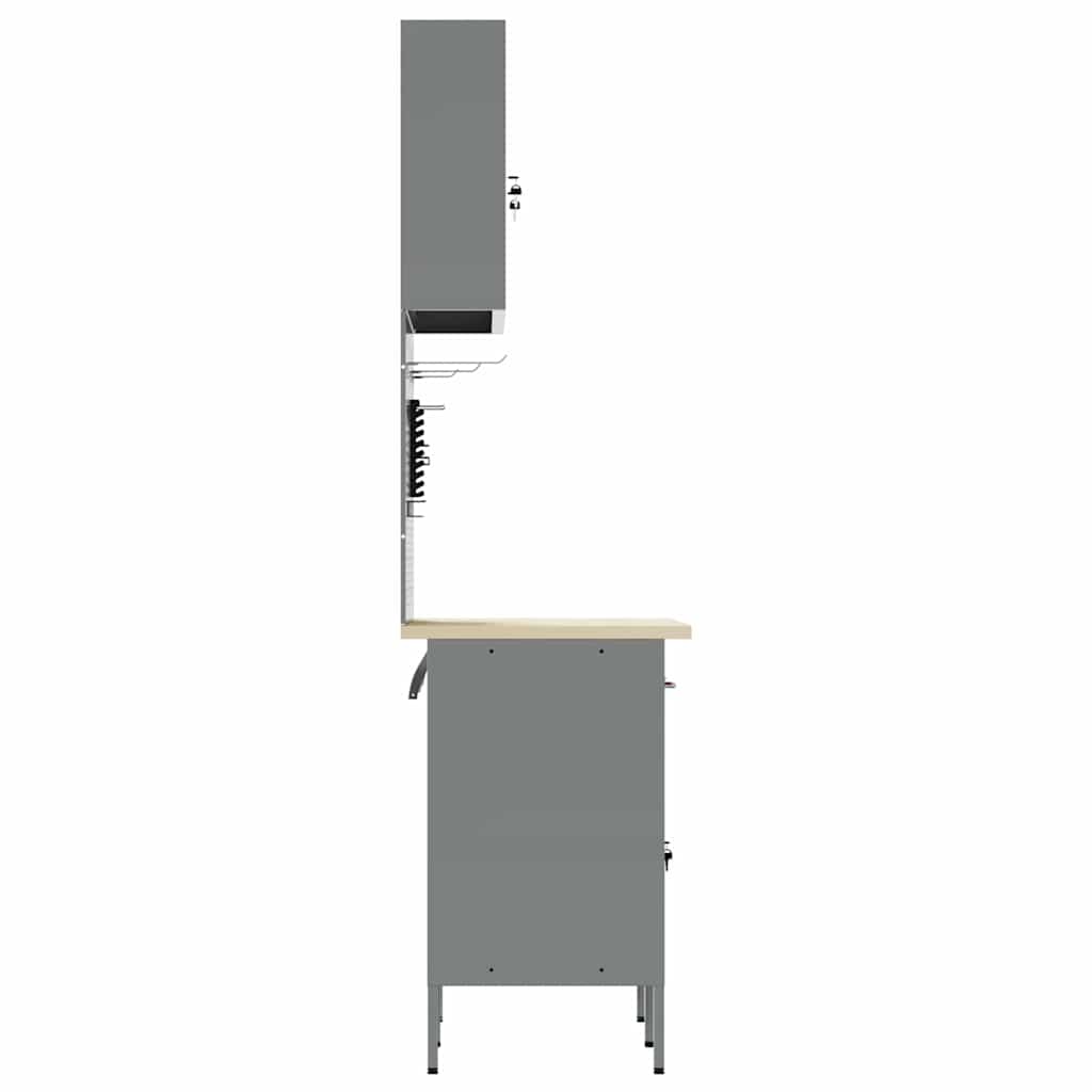 Werkbank mit Schubladen 5 pcs Rot Ingenieure Holz und Stahl