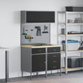 Arbeitsschrankset mit Schubladen mit Regal 5 pcs Schwarz