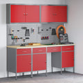 Werkbank mit Schubladen 10 pcs Rot Ingenieure Holz und Stahl