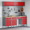 Arbeitsschrankset mit Schubladen mit Speicher 10 pcs Rot