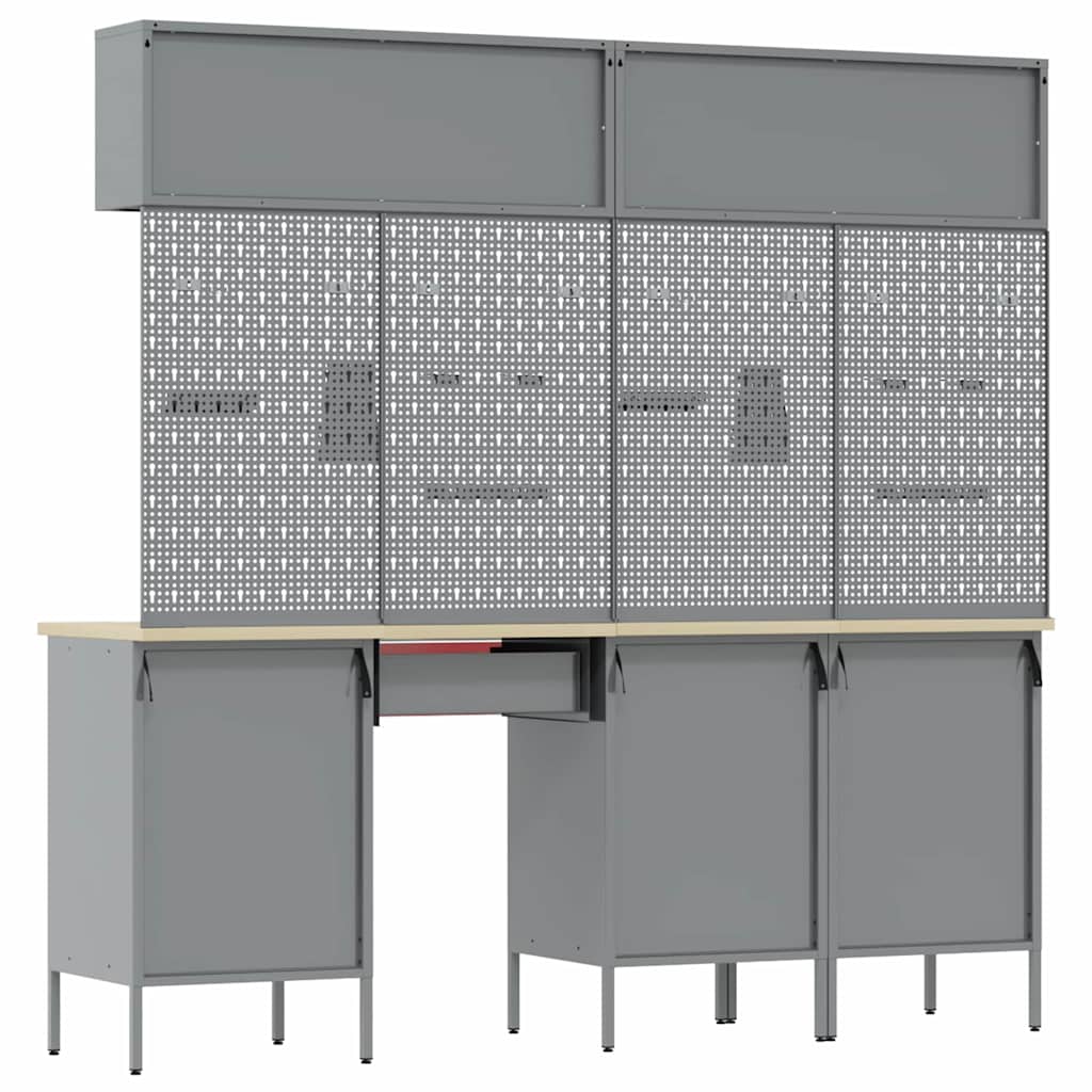 Arbeitsschrankset mit Schubladen mit Speicher 10 pcs Rot