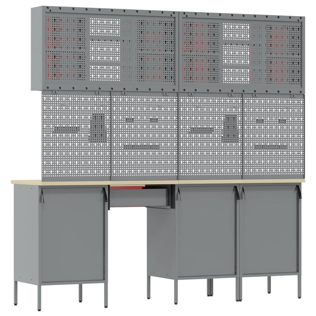 Arbeitsschrankset mit Schubladen mit Speicher 10 pcs Rot