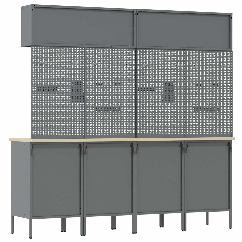 Arbeitsschrankset mit Schubladen mit Speicher 10 pcs Schwarz