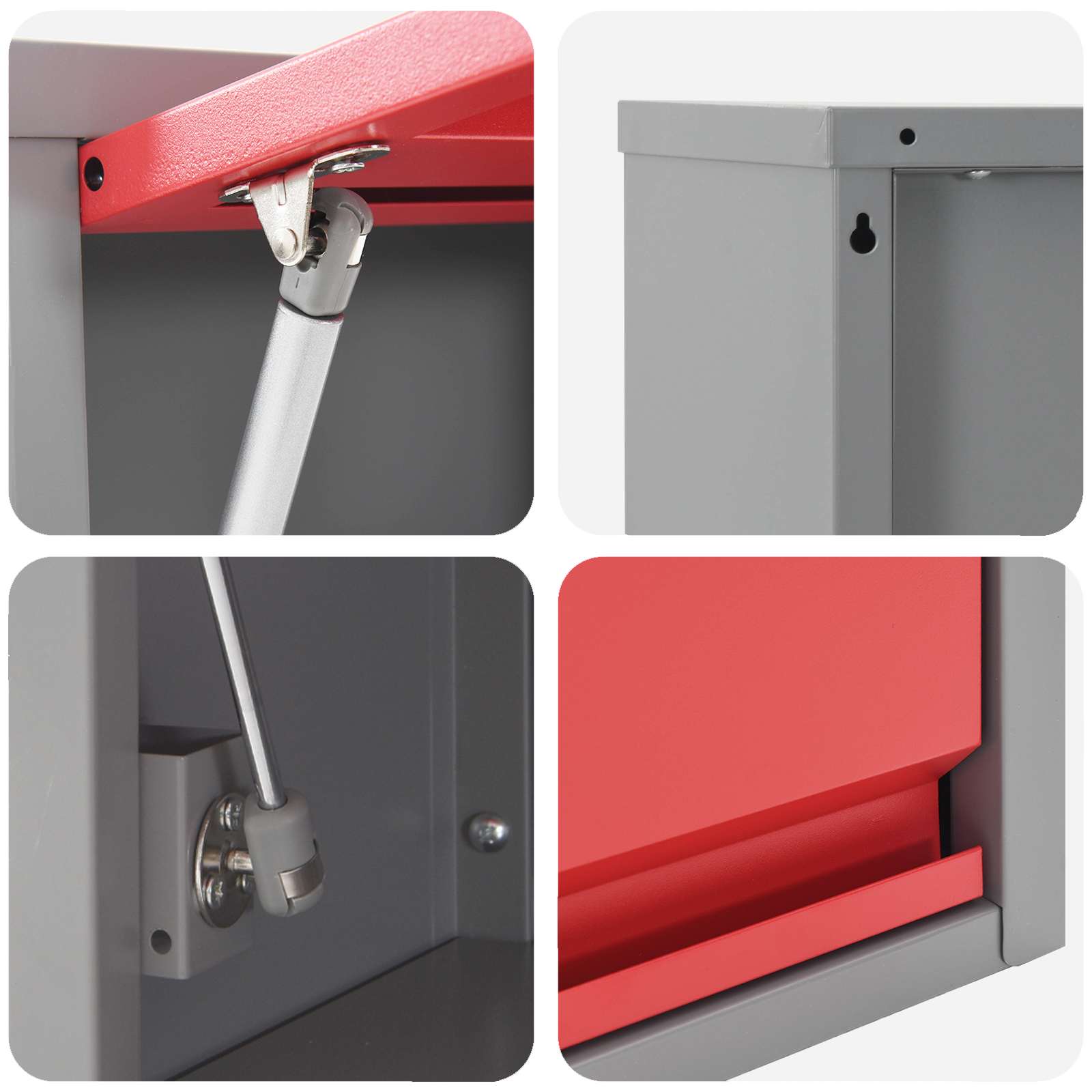 Arbeitsschrankset mit Schubladen mit Speicher 10 pcs Rot