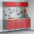 Arbeitsschrankset mit Schubladen mit Speicher 10 pcs Rot