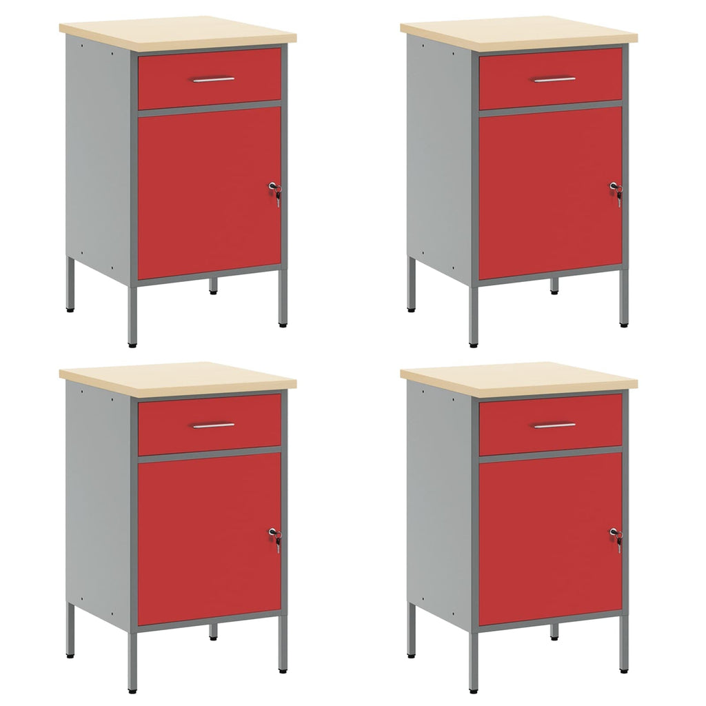 Arbeitsschrankset mit Schubladen mit Speicher 10 pcs Rot