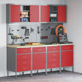 Werkbank mit Schubladen 10 pcs Rot Ingenieure Holz und Stahl
