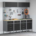 Arbeitsschrankset mit Schubladen mit Speicher 10 pcs Schwarz