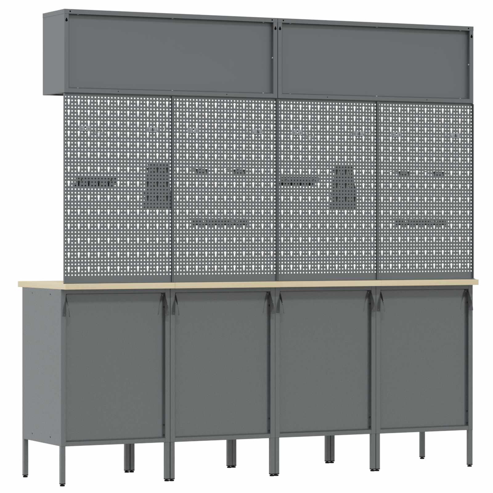Arbeitsschrankset mit Schubladen mit Speicher 10 pcs Schwarz
