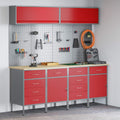 Arbeitsschrankset mit Schubladen mit Speicher 10 pcs Rot
