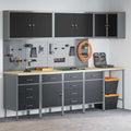 Arbeitsschrankset mit Schubladen 12 pcs Schwarz und Grau