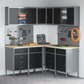 Arbeitsschrankset mit Schubladen 12 pcs Schwarz und Grau