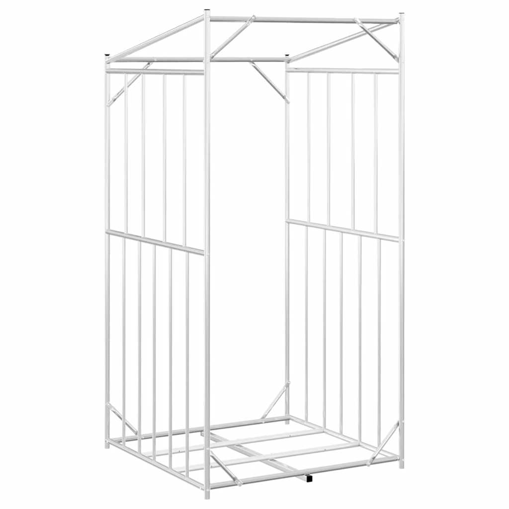 Brennholzregal mit Regenschutz 100x100x200 cm Verzinkter Stahl