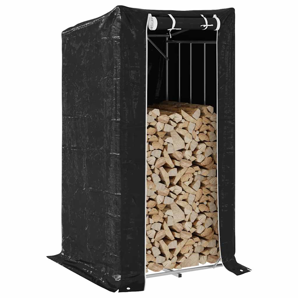 Brennholzregal mit Regenschutz 100x100x200 cm Verzinkter Stahl