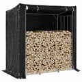 Brennholzregal mit Regenschutz 200x100x200 cm Verzinkter Stahl