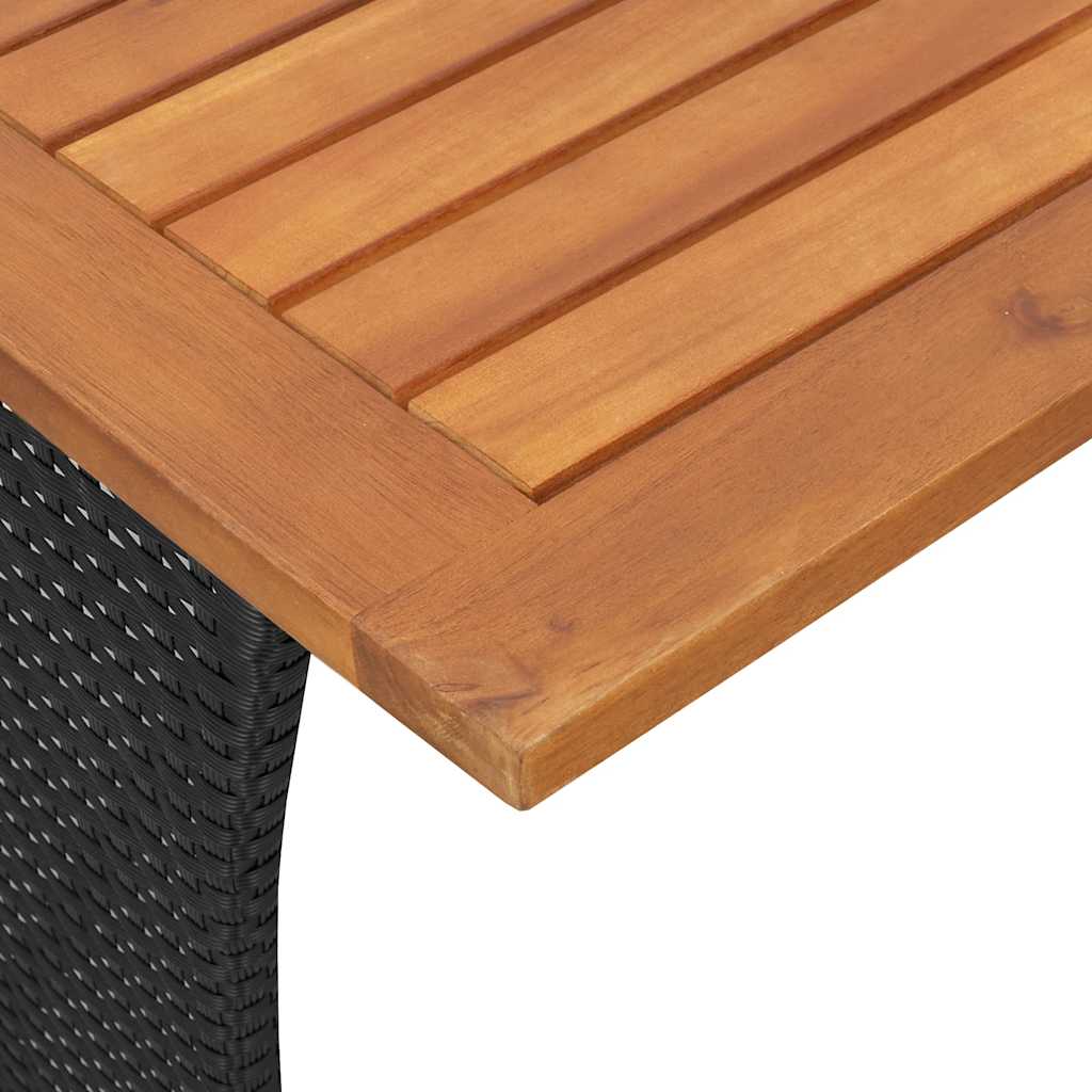 Gartentisch mit Akazienholzplatte 105x75x72 cm Poly Rattan