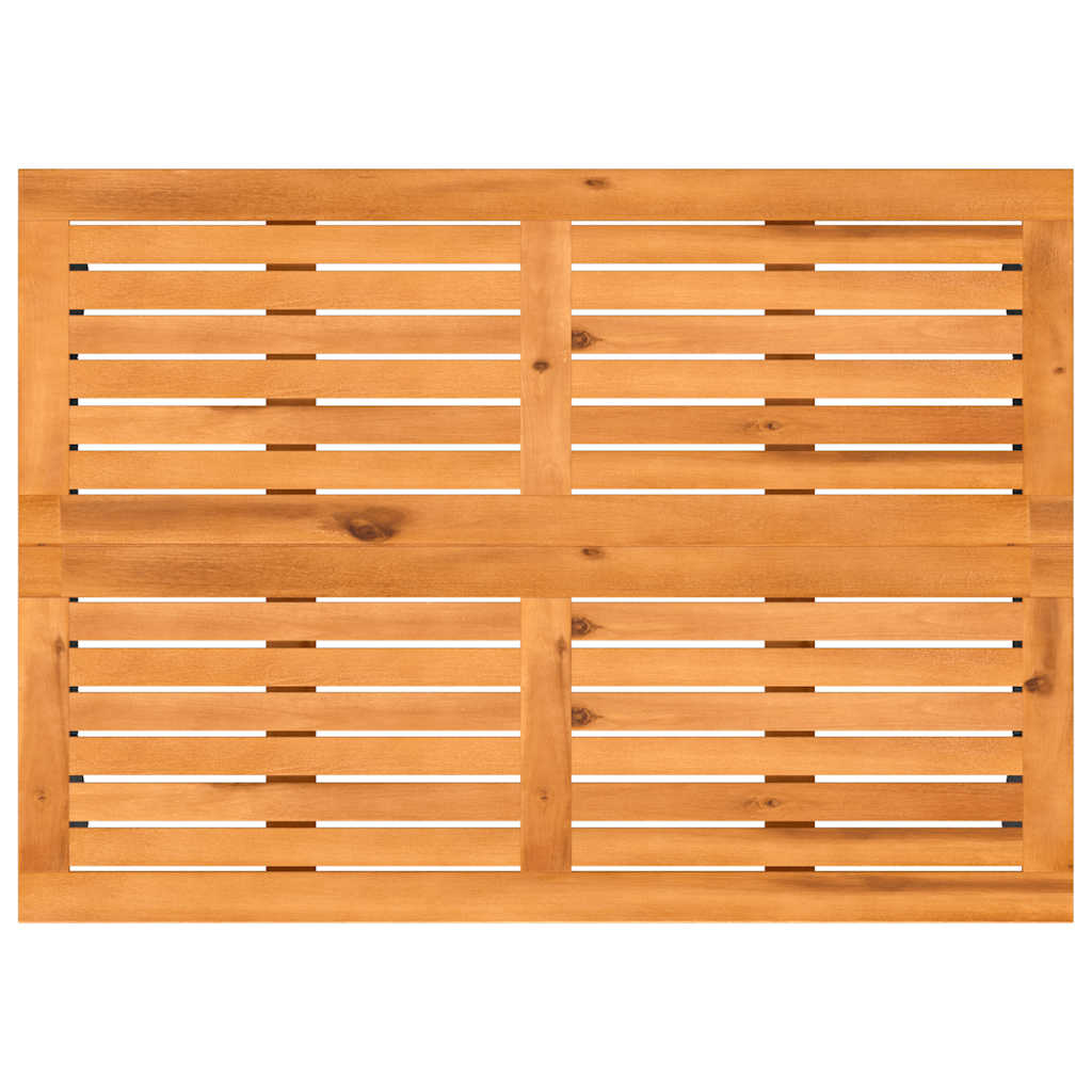 Gartentisch mit Akazienholzplatte Grau 105x75x72cm Poly Rattan