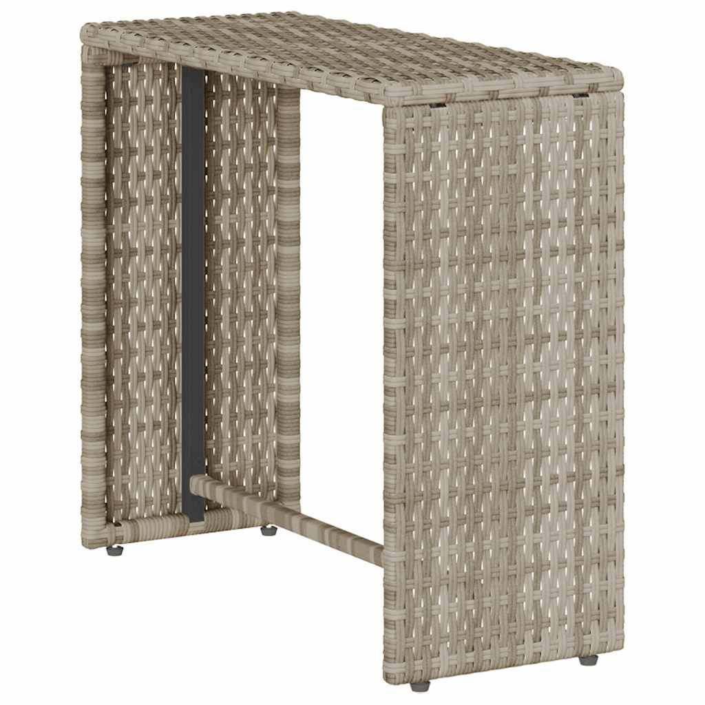5tlg. Garten-Sofagarnitur Kissen Stapelbar Hellgrau Poly Rattan