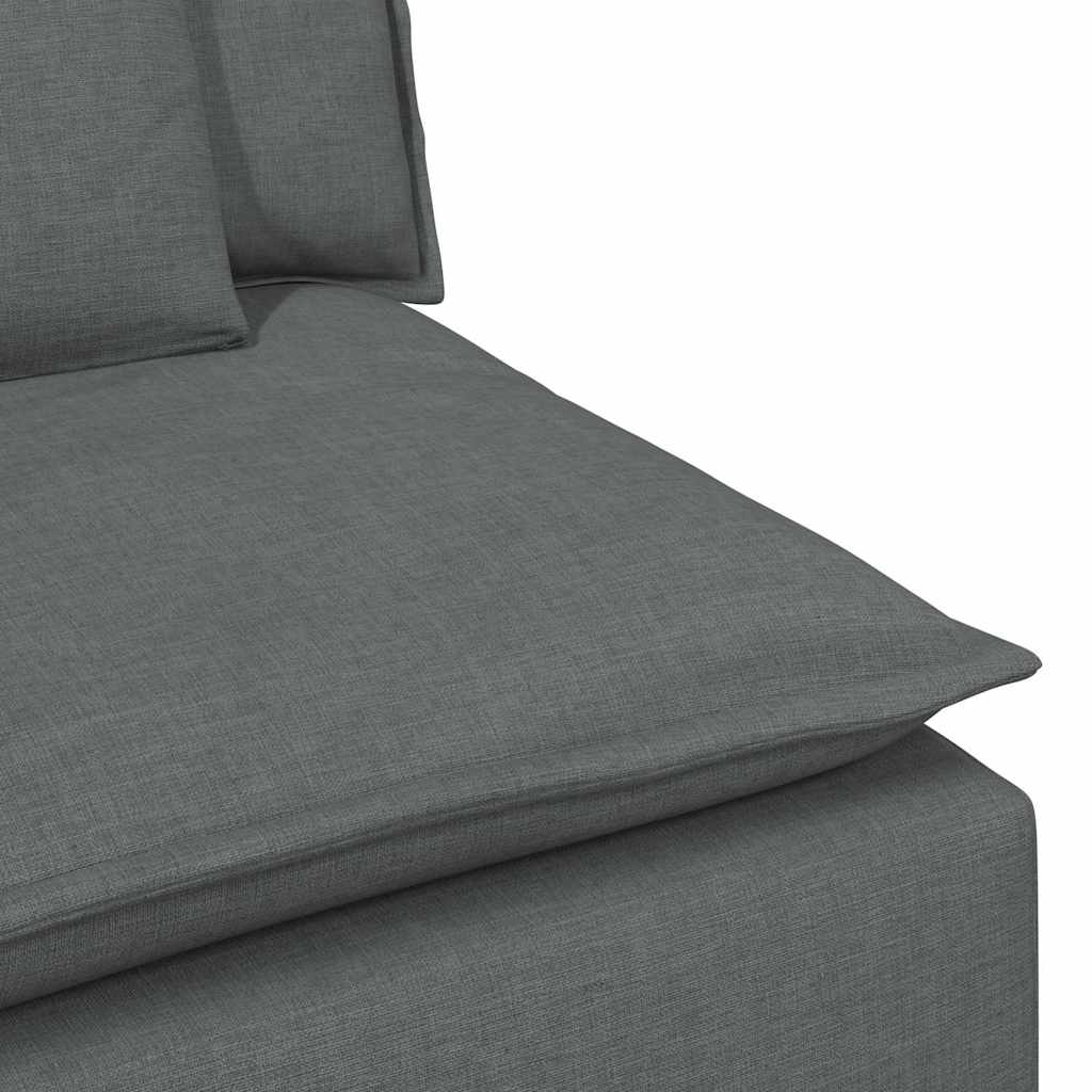 Modulares Sofa Endmodul mit Armlehne Kissen Dunkelgrau 100 cm