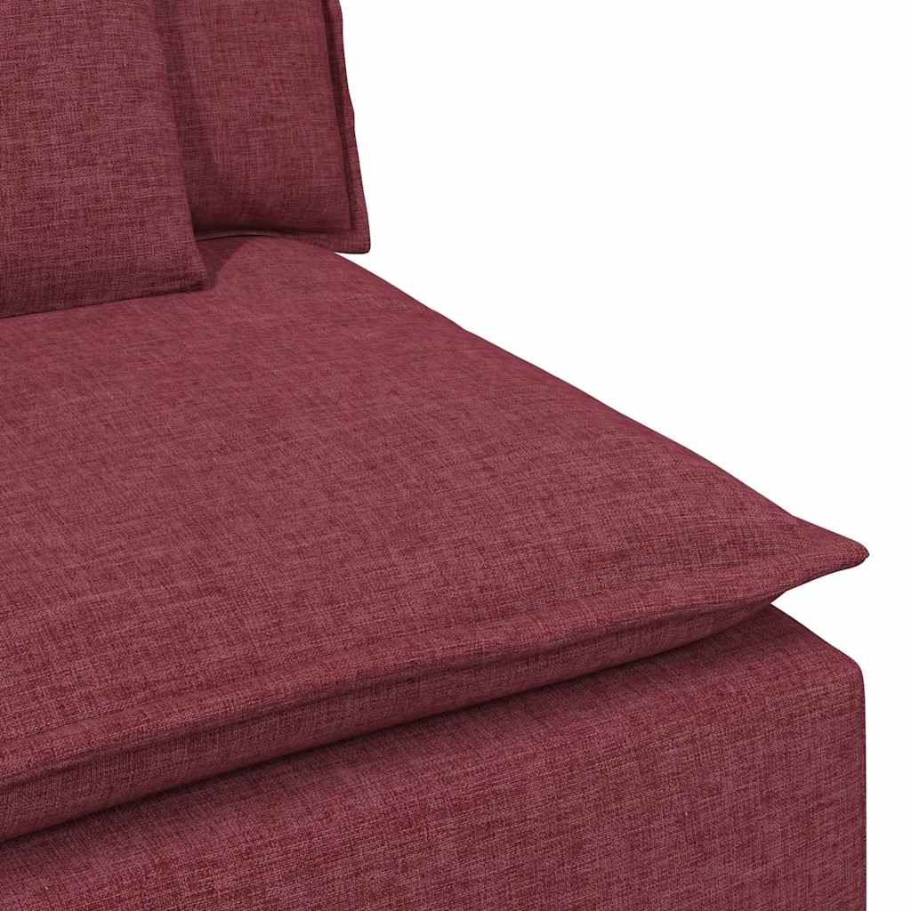 Modulares Sofa Endmodul mit Armlehne Kissen Weinrot 100 cm