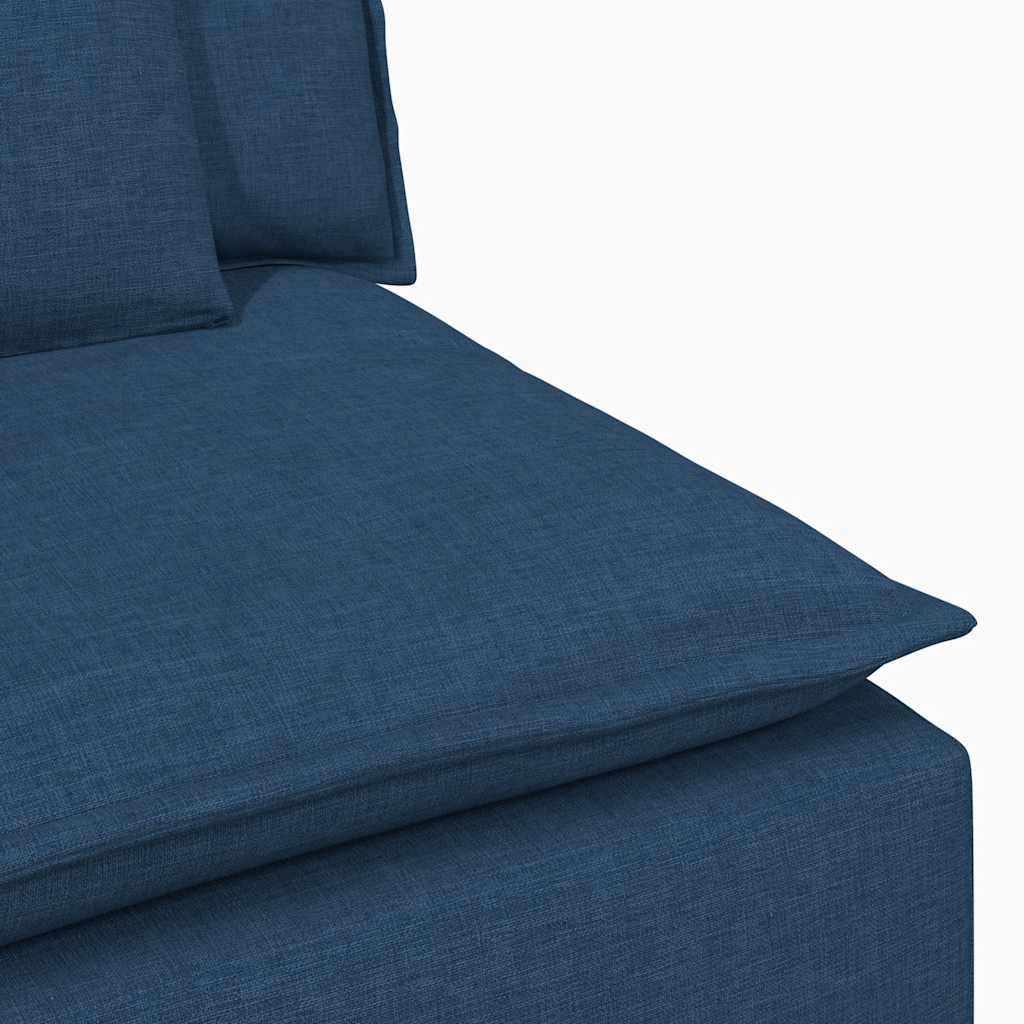 Modulares Sofa Endmodul mit Armlehne Kissen Blau 100 cm