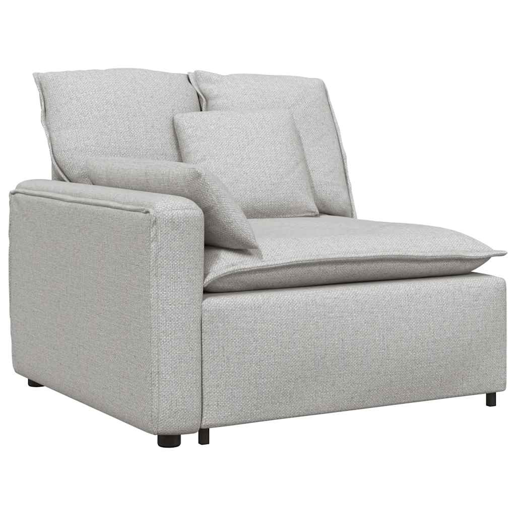 Modulares Sofa Endmodul mit Armlehne Kissen Wolkengrau 100 cm