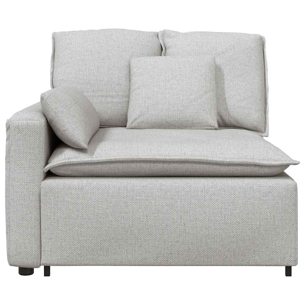 Modulares Sofa Endmodul mit Armlehne Kissen Wolkengrau 100 cm