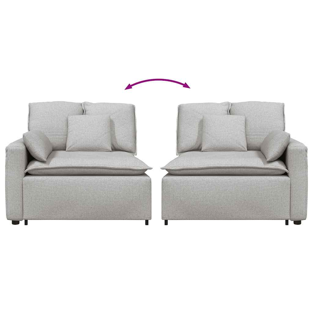 Modulares Sofa Endmodul mit Armlehne Kissen Wolkengrau 100 cm