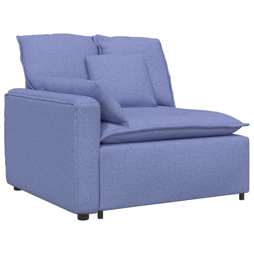 Modulares Sofa Endmodul mit Armlehne Kissen Jeansblau 100 cm
