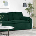 Modulares Sofa Endmodul mit Armlehne Kissen Dunkelgrün 100 cm
